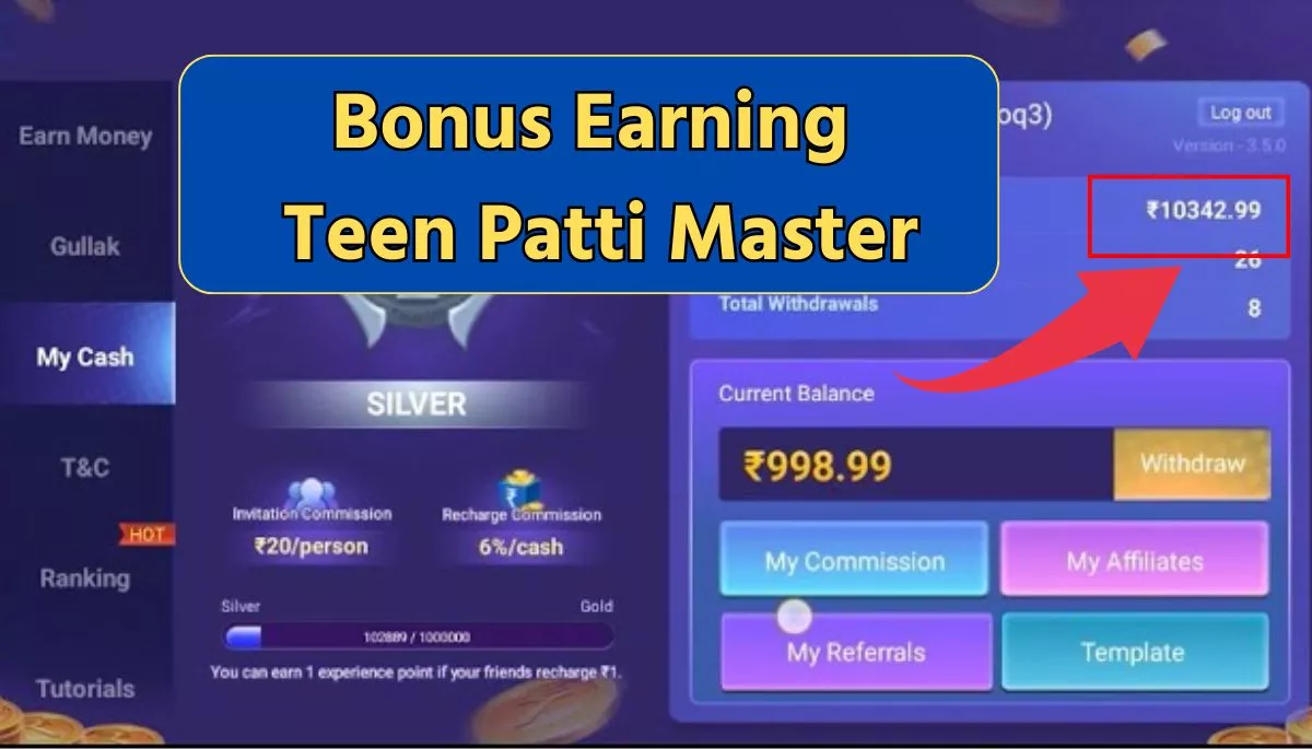 Teen Patti MasterBonus Earning Teen Patti Master